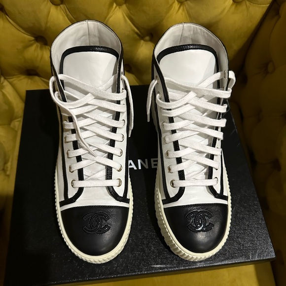 Authentic Chanel High Top Sneaker - Picture 2 of 5